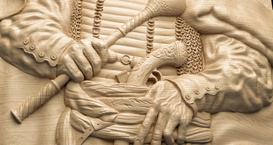 Hetman Severyn Nalyvaiko bas-relief CNC model - Dreameks